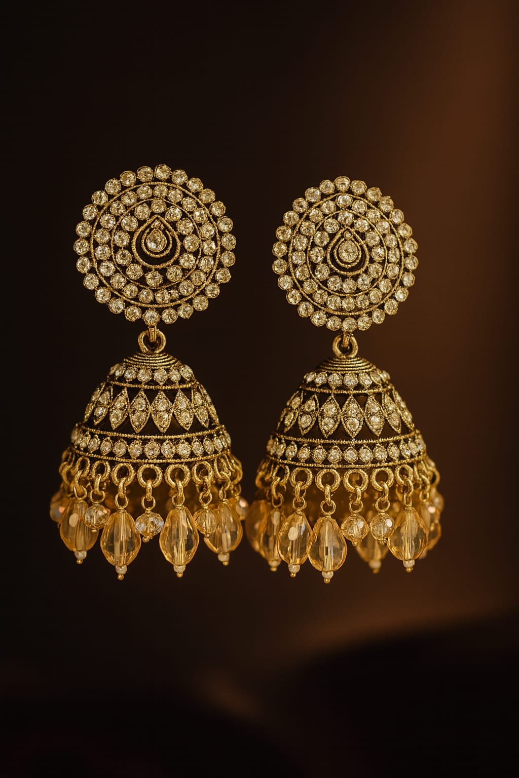 Royal Gold Plated Kundan Jhumka Earrings for Women | Heavy Wedding Wear Bridal Jhumki | Velvet Petals