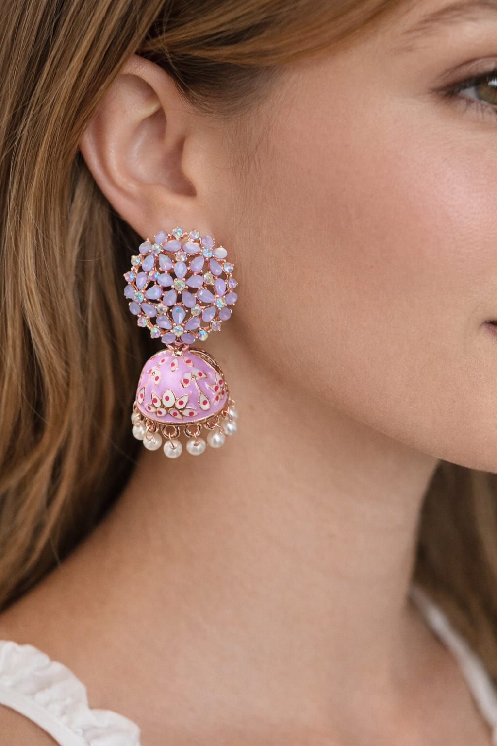 Designer Jhumka Earrings for Women – Fancy Traditional Pearl Drop Jhumka | Velvet Petals