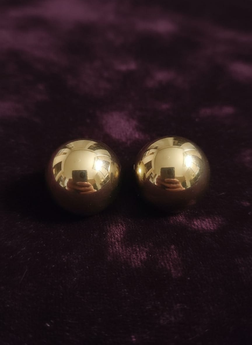 Premium Gold-Tone Dome Stud Earrings for Women | Lightweight Daily Wear Jewelry