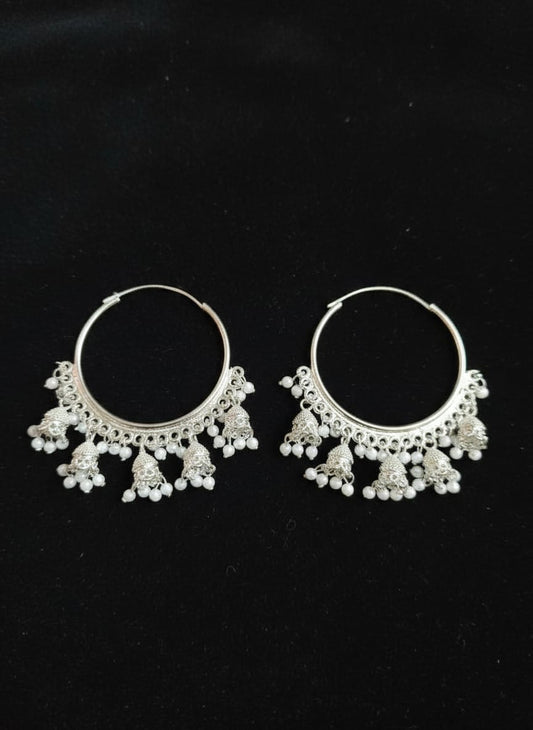 Royal Oxidized Peacock Dangler Hoop Earrings for Women & Girls