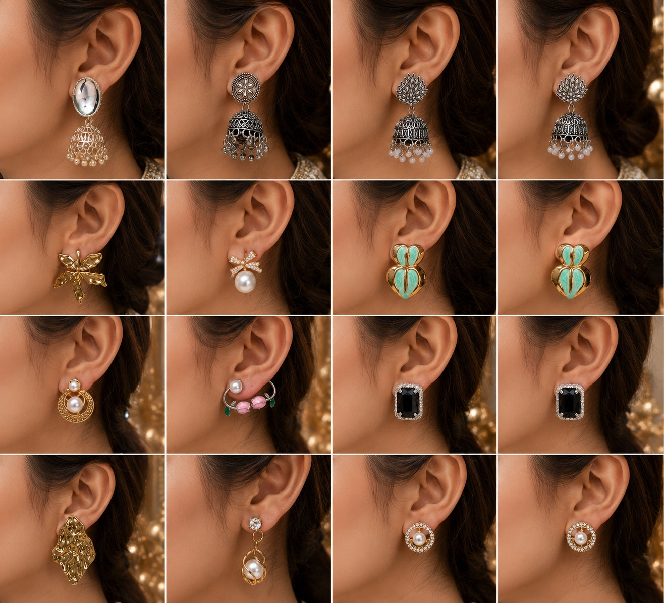 Anti-tarnish earrings combo set 12 pairs for girls and women