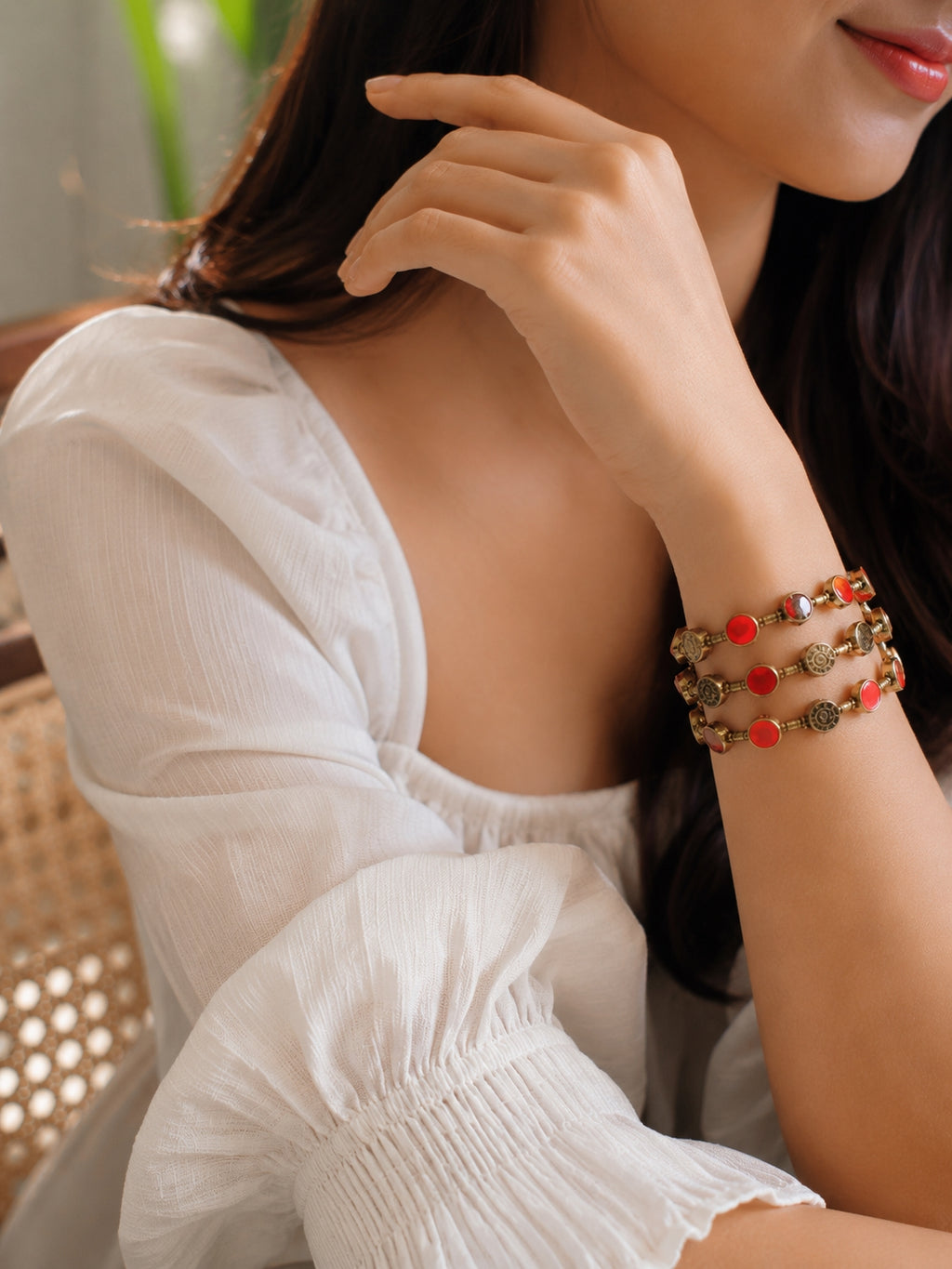 Antique Red Stone Bracelet