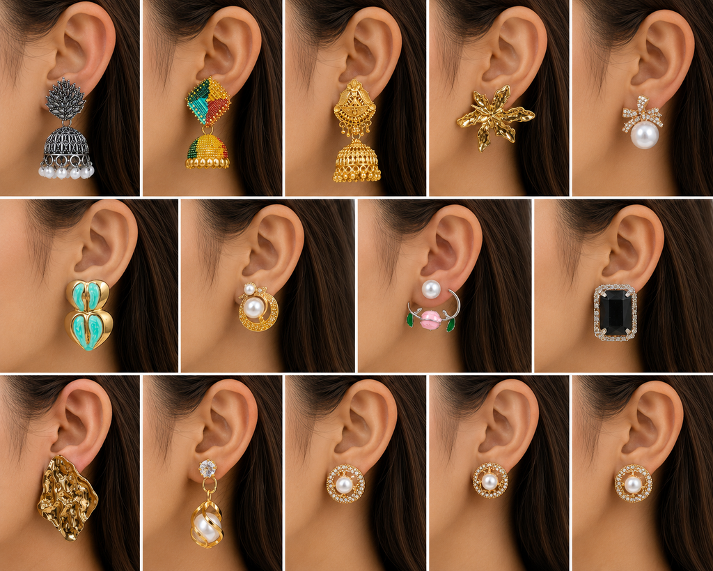 Big earrings set for women premium designer jewellery box marble