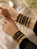 Black Kashmiri bangles for women worn on wrists