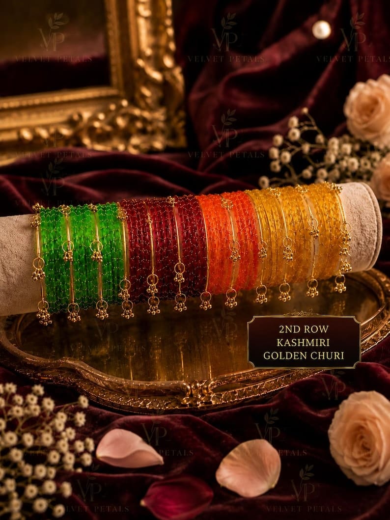 Luxury 210-Piece Bangle Set with Kashmiri Ghunghuru Bangles