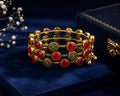 Antique red stone bracelet worn on wrist