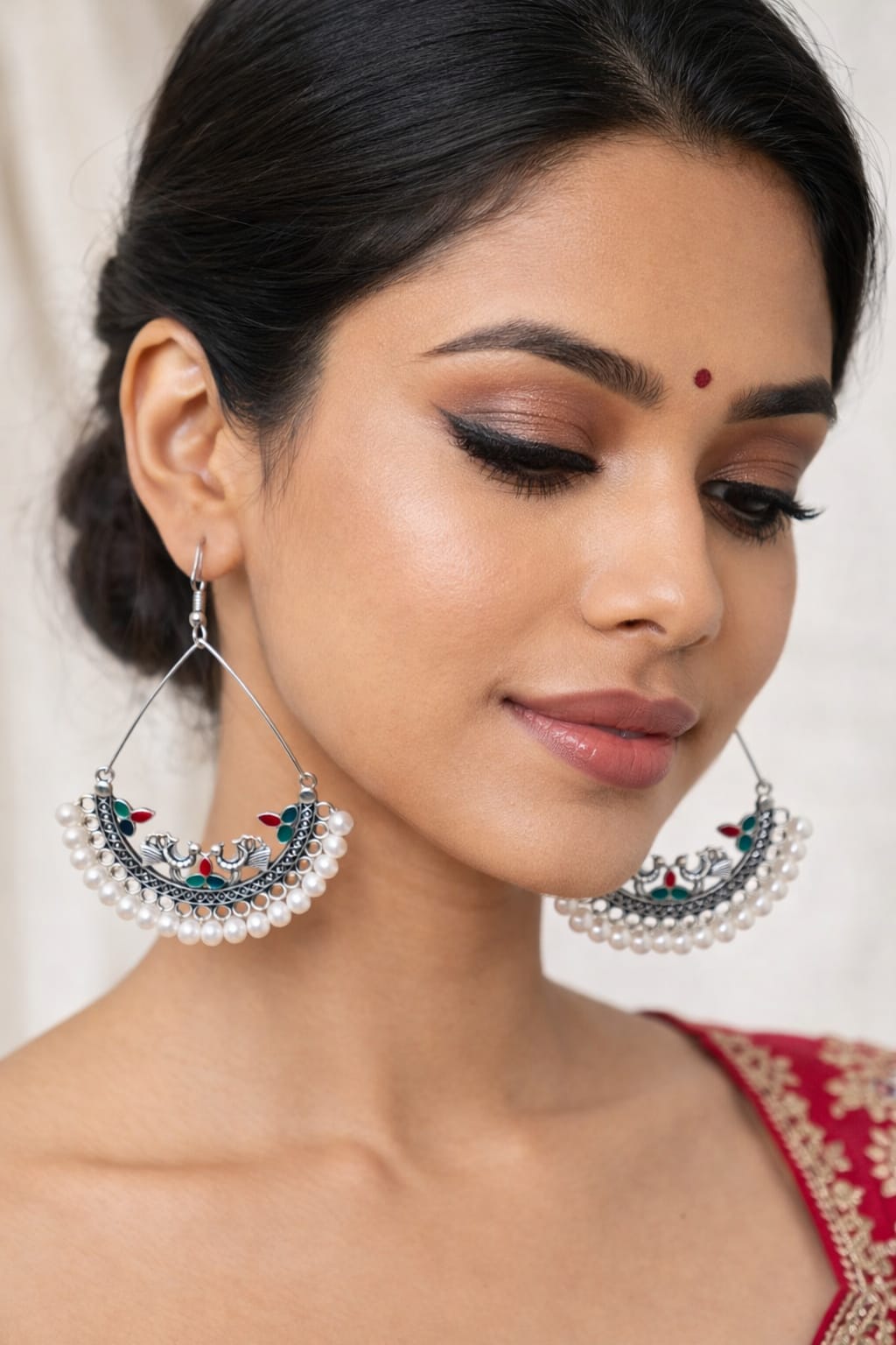 Heavy Oxidised Silver Long Jhumka Earrings for Women – Traditional Bridal Jhumka | Velvet Petals