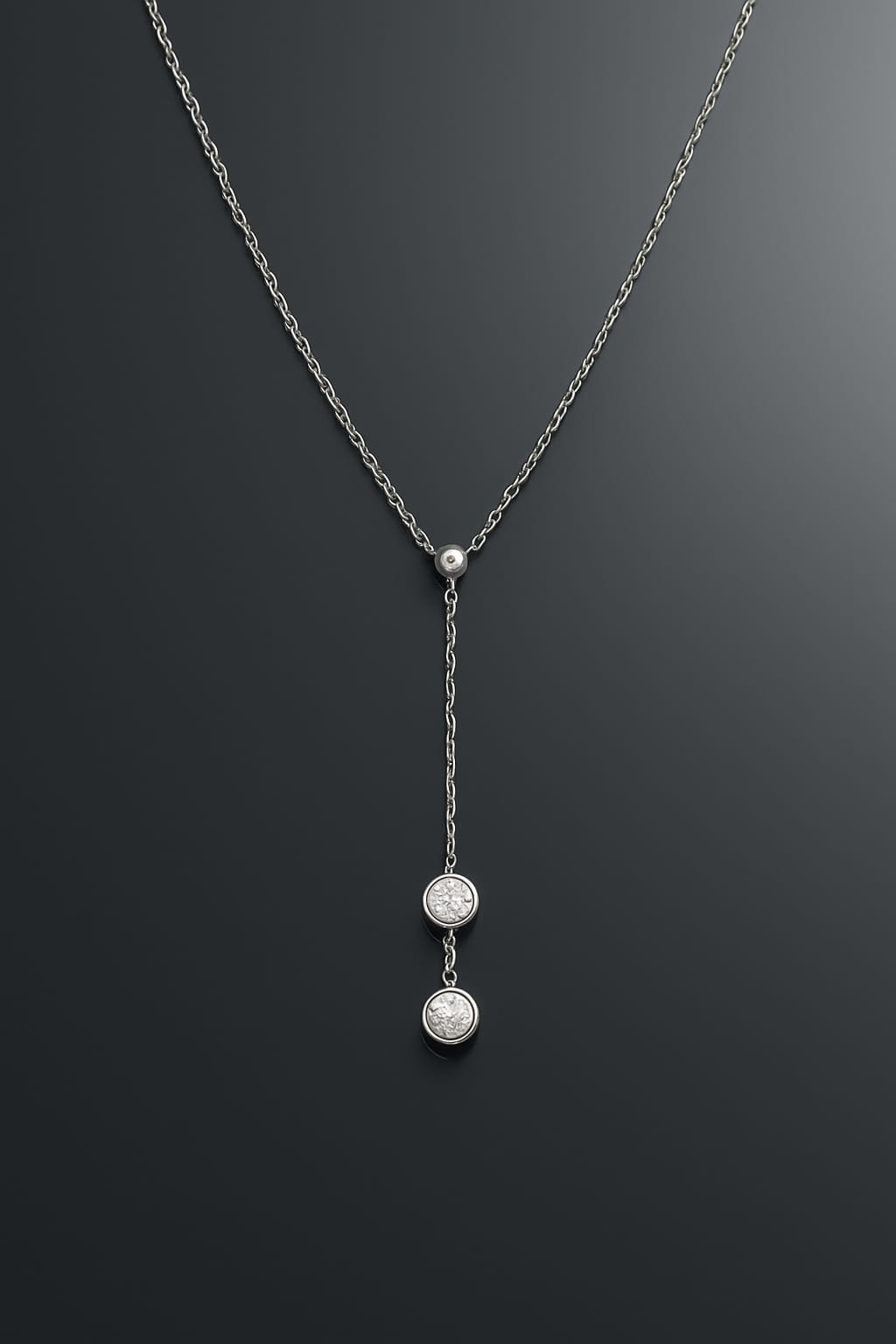 Minimalist Double Solitaire Drop Pendant Necklace for Women | Elegant Daily Wear Chain | Velvet Petals