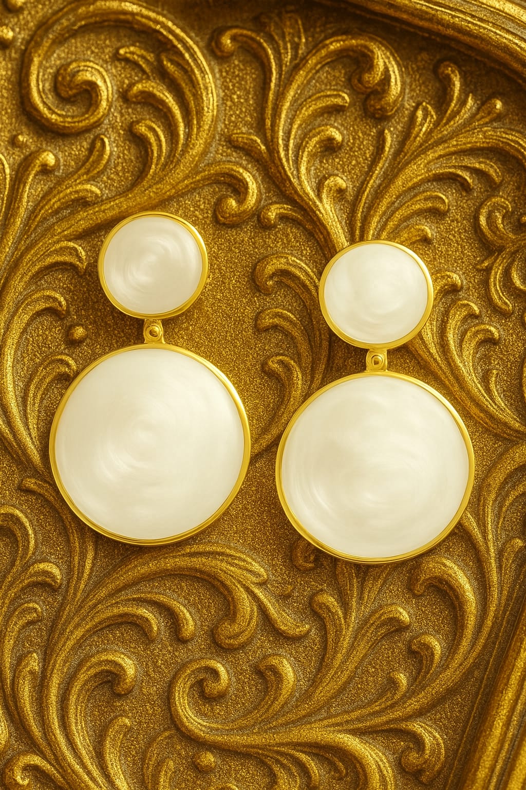 Premium Gold-Plated Mother of Pearl Statement Drop Earrings for Women | Elegant Party & Wedding Jewellery | Lightweight Designer Dangle Earrings