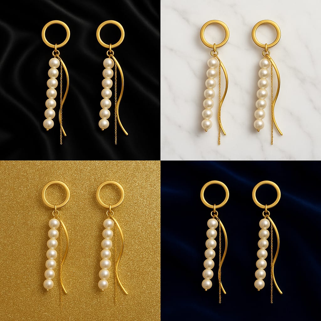 Elegant Gold Long Pearl Dangle Earrings for Women & Girls | Lightweight Statement Partywear Chain Drop Earrings | Premium Fashion Jewellery