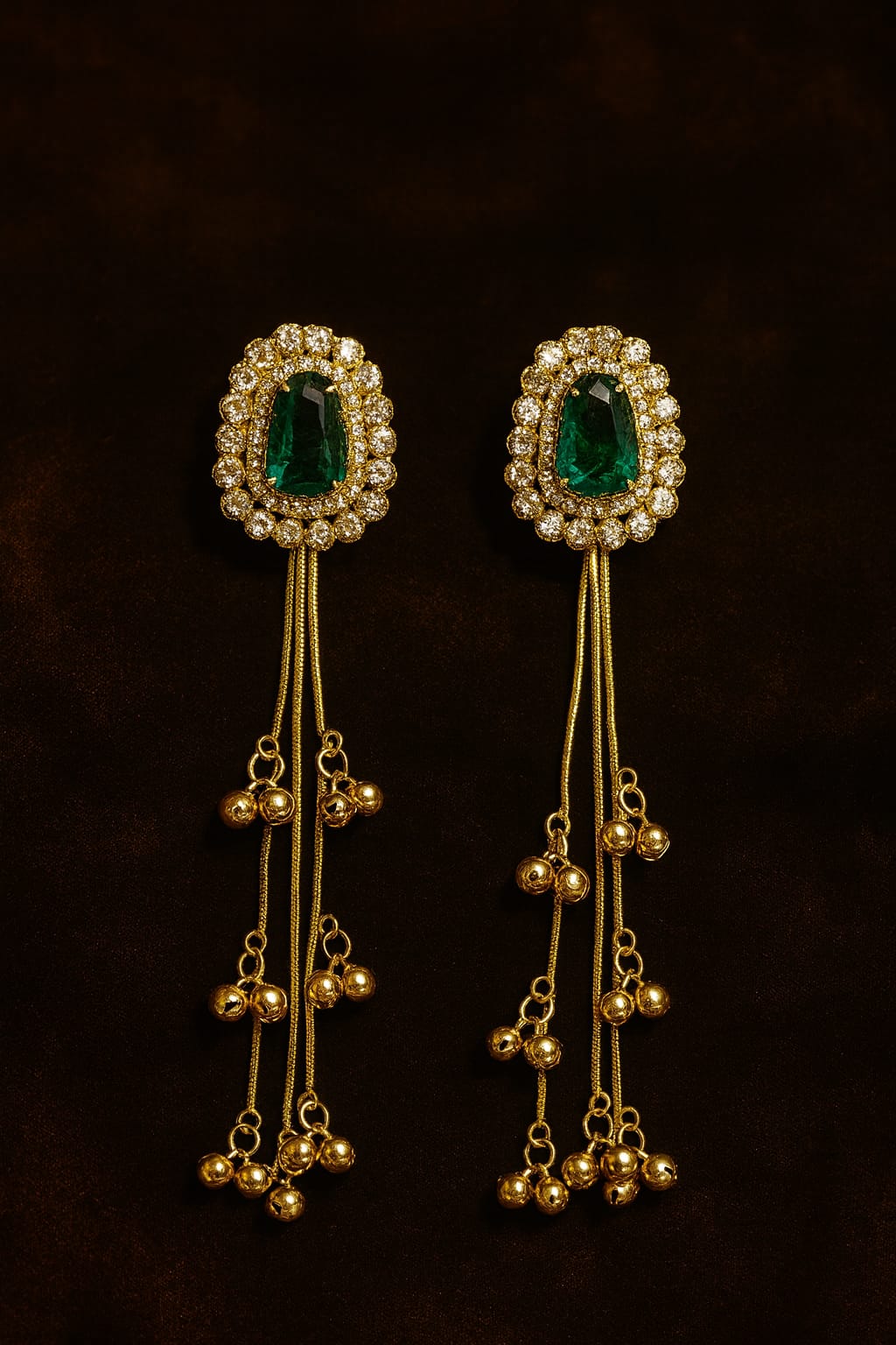 Ruby Pink Stone Gold Long Dangler Earrings for Women | Premium Kundan Look Jhumki Style | Velvet Petals