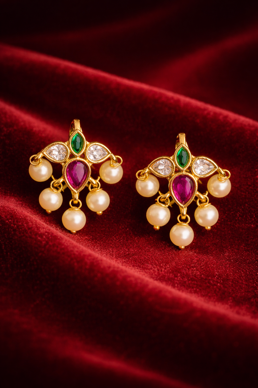 Jhanvi Kapoor Inspired Bugadi Ear Cuff | Pearl Drop Floral Earcuff for Women