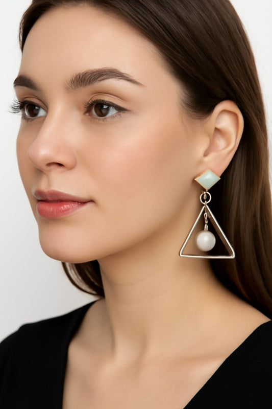 Trendy Geometric Triangle Drop Earrings for Women & Girls | Korean Style Fashion