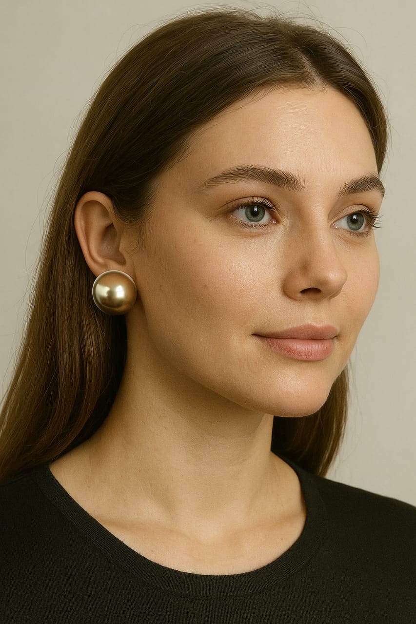 Premium Gold-Tone Dome Stud Earrings for Women | Lightweight Daily Wear Jewelry