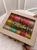 Personalised bangle set in premium rose-gold glitter box