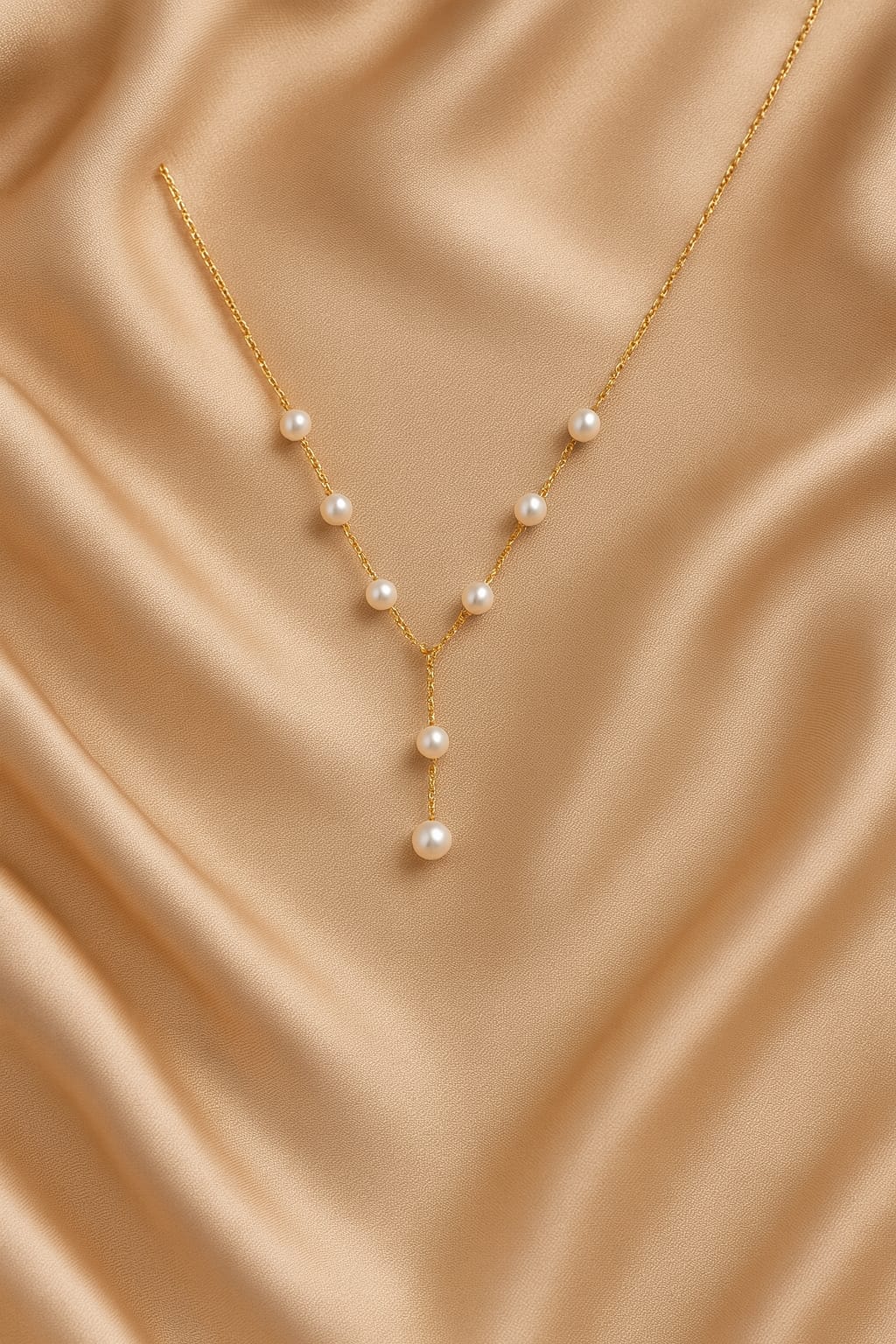 Elegant Gold Pearl Drop Necklace for Women | Velvet Petals Jewellery