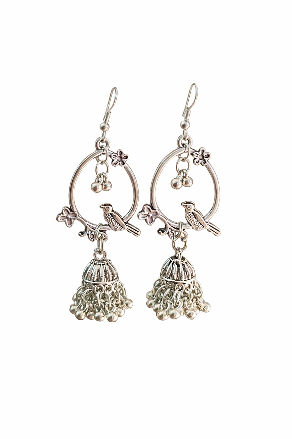 Oxidised Silver Jhumka Earrings for Women – Traditional Indian Jhumka | Velvet Petals