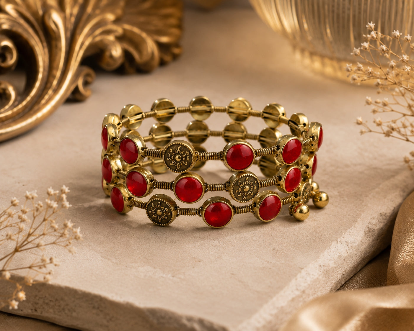 Antique Red Stone Bracelet