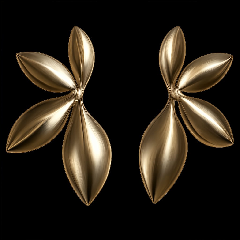 Premium Gold Leaf Stud Earrings for Women & Girls | Elegant Minimalist Floral Design Earrings | Lightweight Daily & Partywear Jewellery