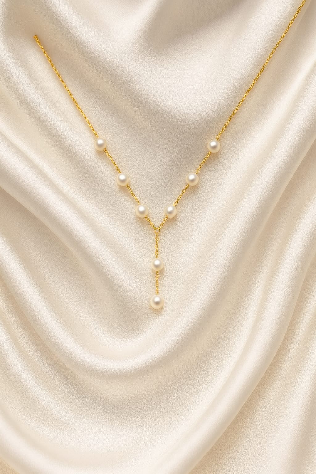 Elegant Gold Pearl Drop Necklace for Women | Velvet Petals Jewellery