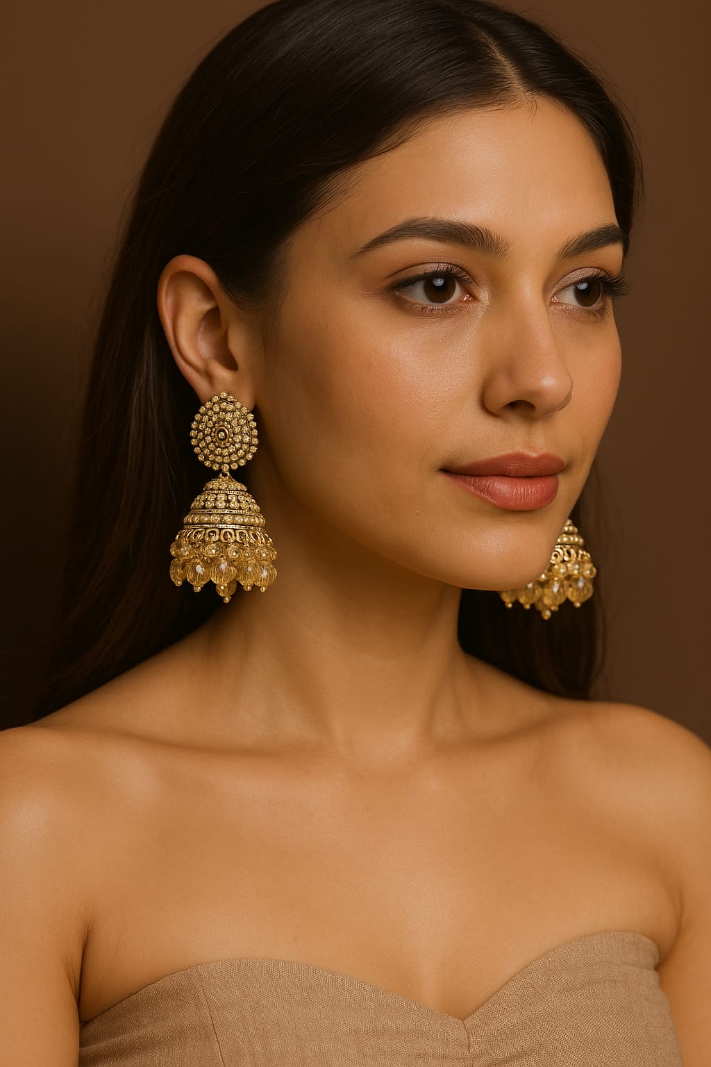 Royal Gold Plated Kundan Jhumka Earrings for Women | Heavy Wedding Wear Bridal Jhumki | Velvet Petals