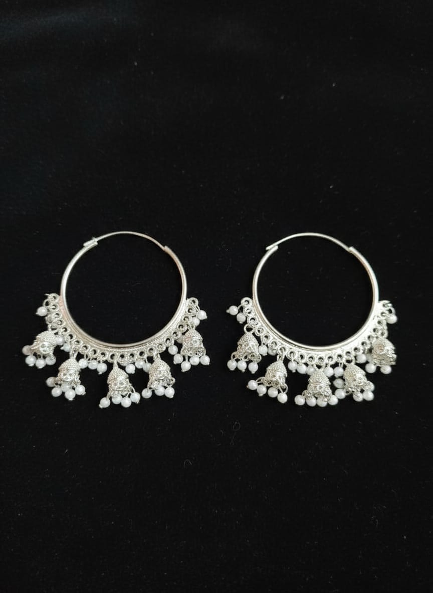Royal Oxidized Peacock Dangler Hoop Earrings for Women & Girls