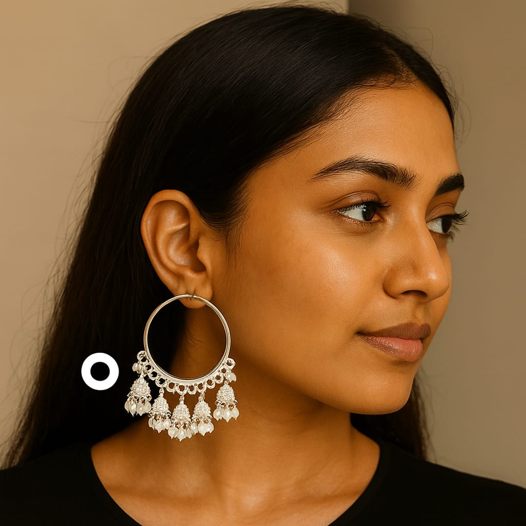 Royal Oxidized Peacock Dangler Hoop Earrings for Women & Girls