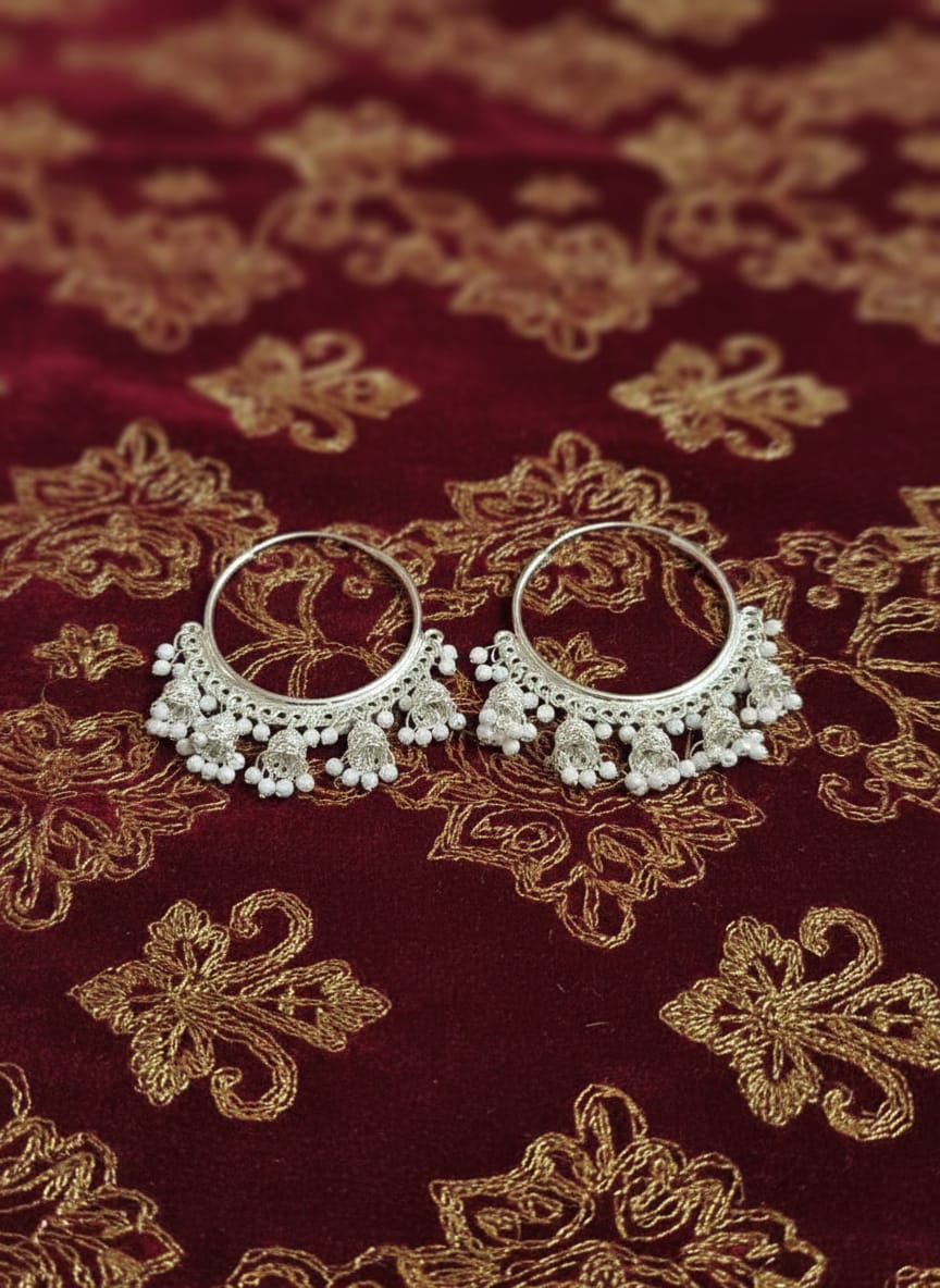 Royal Oxidized Peacock Dangler Hoop Earrings for Women & Girls