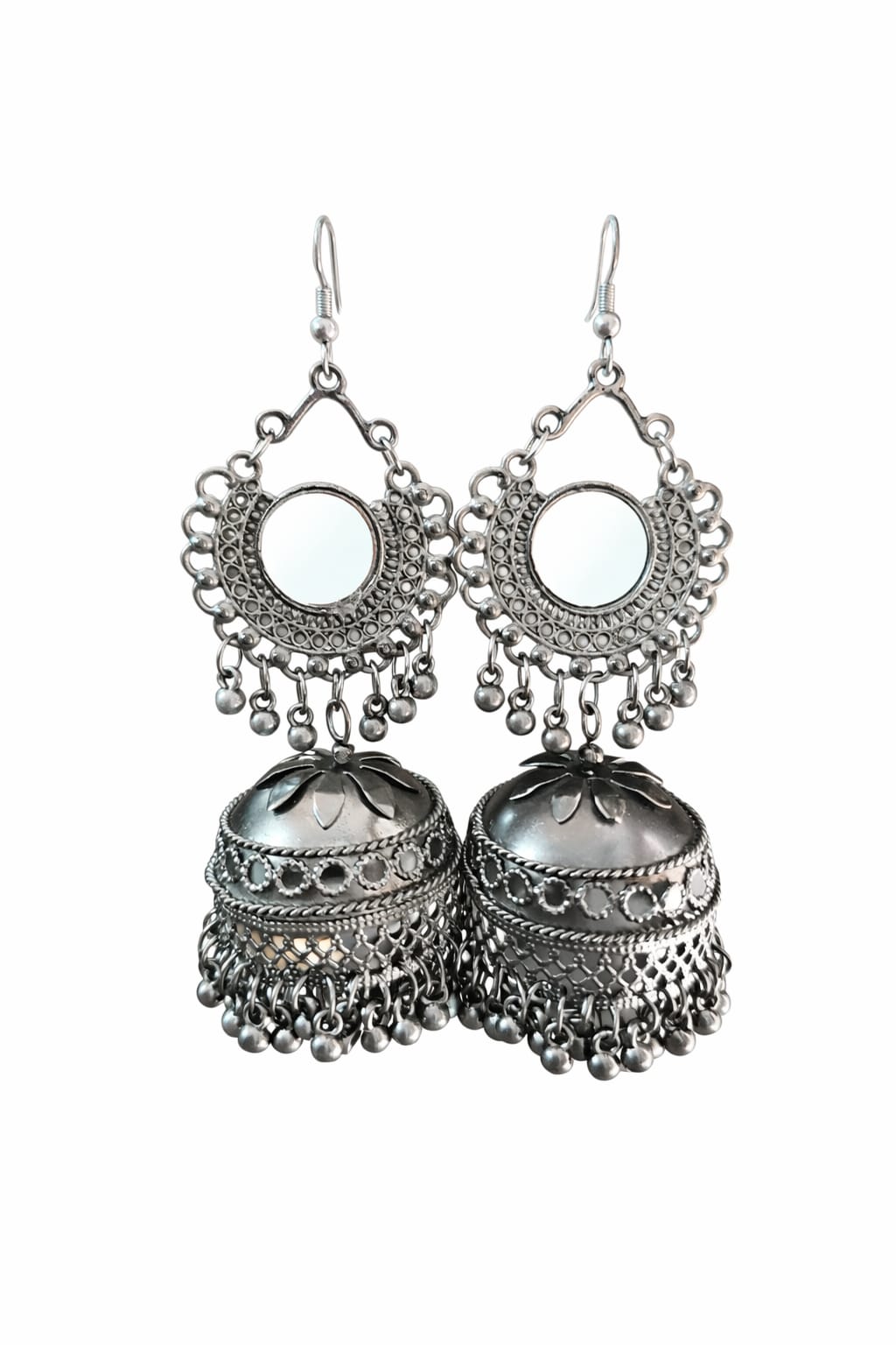 Oxidised Silver Jhumka Earrings for Women – Traditional Indian Jhumka | Velvet Petals