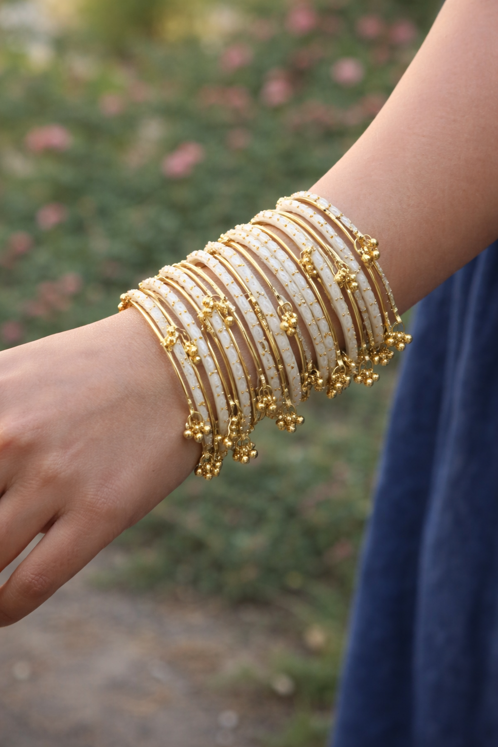 Kashmiri Jhumki Bangles Set for Women | Traditional Glitter Bangles | Ethnic Bangle Bracelet Set