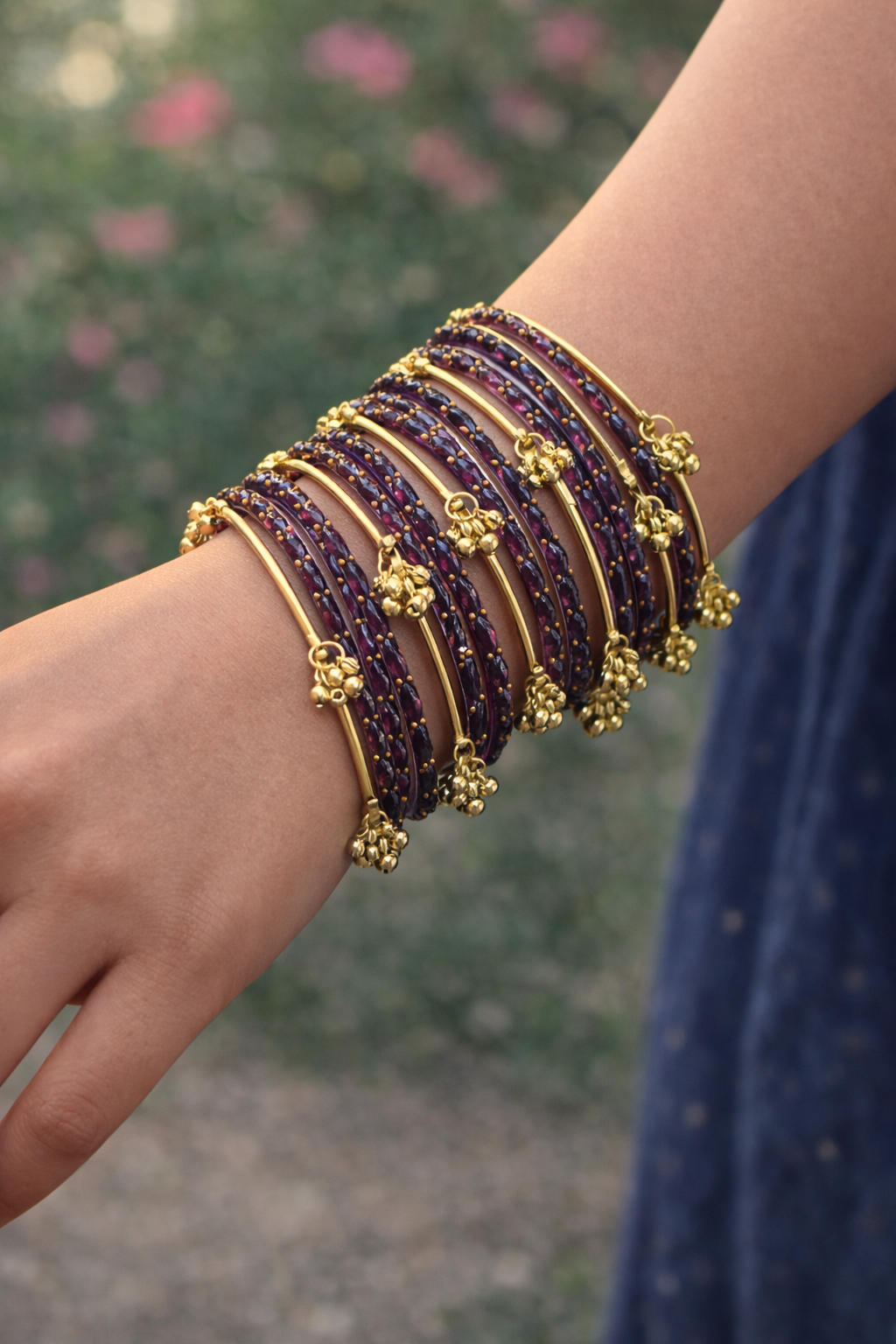 Kashmiri Jhumki Bangles Set for Women | Traditional Glitter Bangles | Ethnic Bangle Bracelet Set