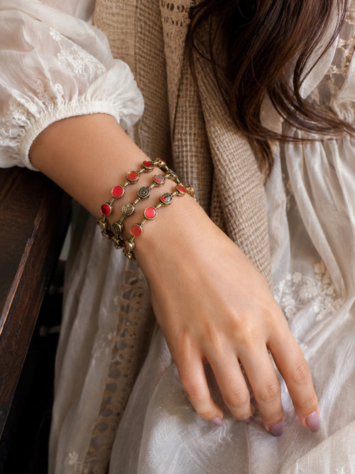 Red stone bracelet lifestyle shot