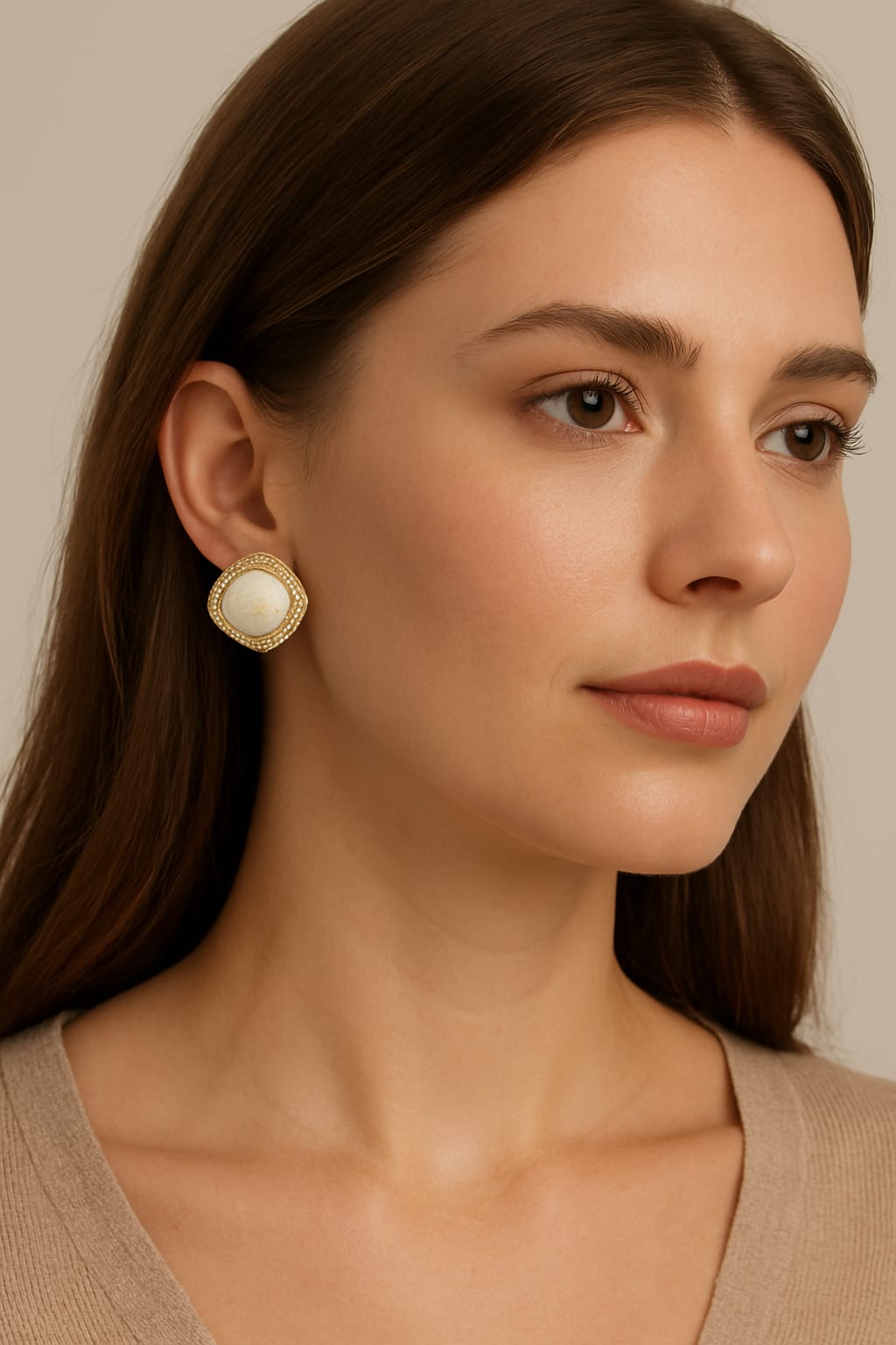 Elegant White Stone Crystal Stud Earrings for Women & Girls | Partywear