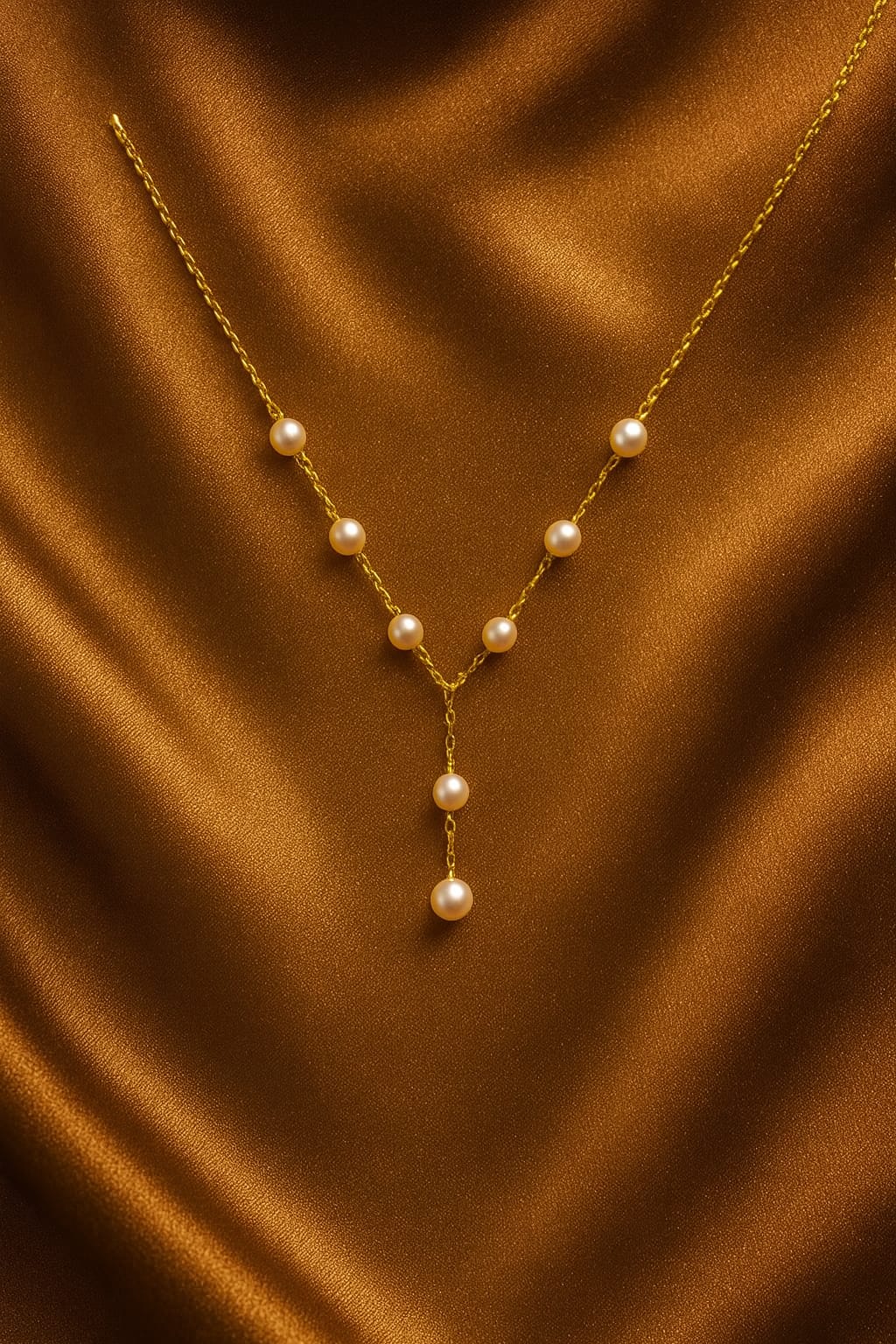 Elegant Gold Pearl Drop Necklace for Women | Velvet Petals Jewellery